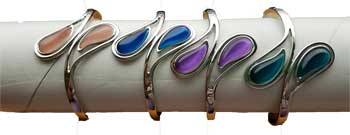 magnetic Cat's Eye Rhodiom 2 tear drop bracelet various stones