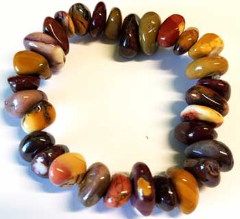 Mookaite gemstone bracelet stretch