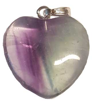 3/4" (20mm) Fluorite, Rainbow heart