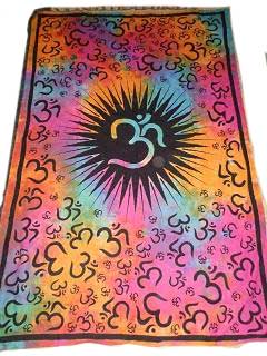 54" x 86" Om multi color tapestry